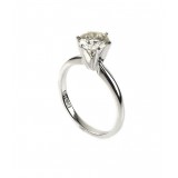 1.11 Cts Round Shape Solitaire Diamond Engagement Ring Set in 14K White Gold 